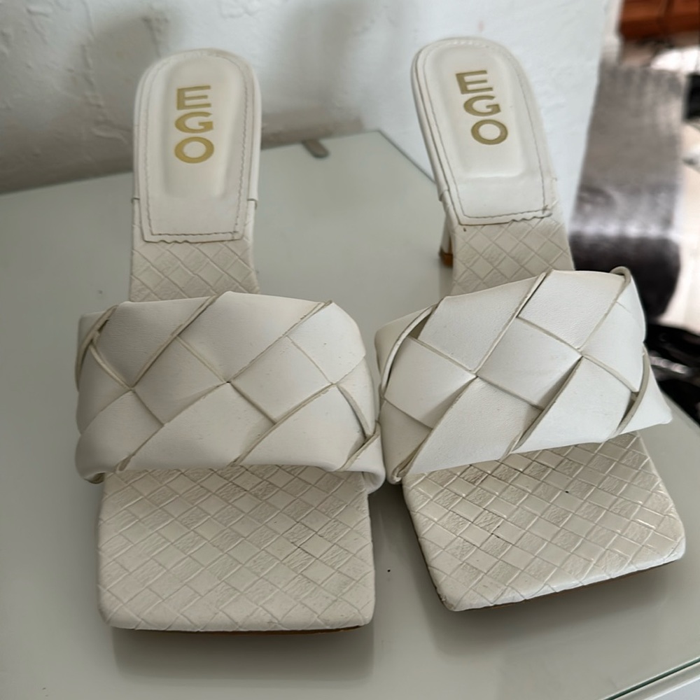 White Ego Mule Heel - Bottega Inspired